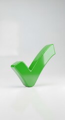 Green Check Mark Symbol on White Background - Approval and Validation.
