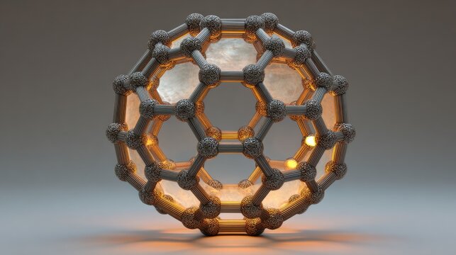 Abstract molecular structure glowing with energy