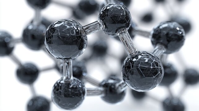 Abstract molecule structure connected atoms scientific concept