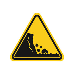 Falling rocks warning sign icon   road hazard & safety vector Vector