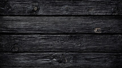 Obraz premium Dark textured wood planks background with horizontal grain.