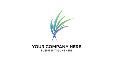 Fototapeta premium Abstract Colorful Grass Logo Design with Gradient Effect and Curved Shapes