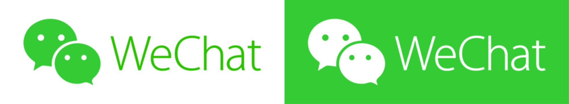 Wechat Text Logo, Vector, Original Gradient Color Font, Isolated. Latest Font for Web Page, Mobile App or Print Materials. Transparent Template.	