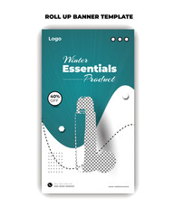 Winter essentials product Social media post design template