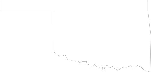 Oklahoma Map Stroke Outline Isolated State of USA Minimalist Vector © Griffin9678