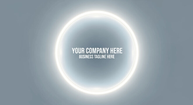 Abstract luminous ring with gradient center and editable text, sleek modern design