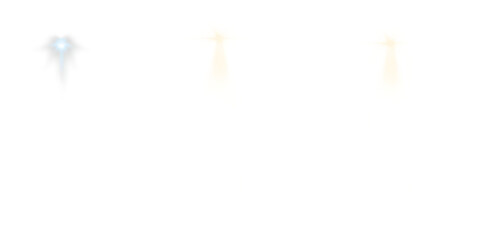 Three glowing ethereal spirit light figures PNG image