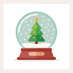 Flat Design Snow Globe Icon