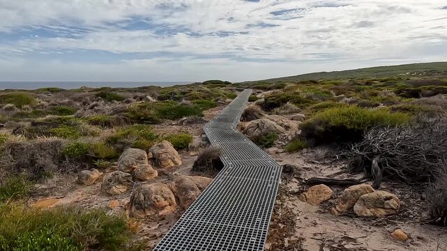Quinninup Falls Track, Rugged Coastal Hike Through Native Bushland and Sand Dunes with Dramatic Ocean Views, Western Australia