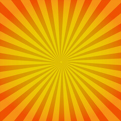 Yellow and orange radial sunburst background, abstract design