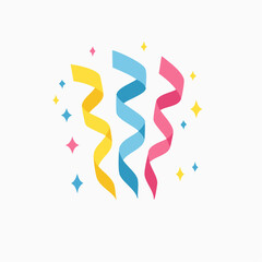 Flat Design Confetti Streamer Icon