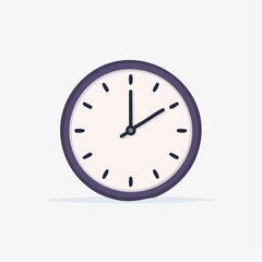 Flat Design New Year Clock Icon (Midnight)