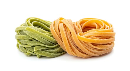 Two Nests of Fresh Fettuccine Pasta.