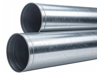 Metal pipes stacked, round, silver, texture detailed