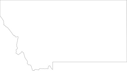 Montana Map Stroke Outline Isolated State of USA Minimalist Vector