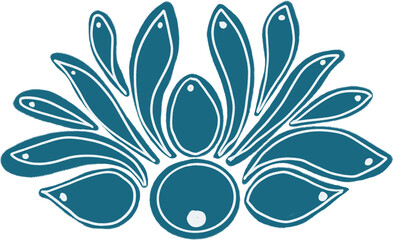 Korean Lotus Pattern &ndash; Minimal Floral Ornament Vector