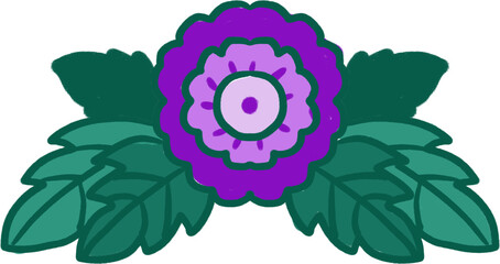 Korean Traditional Flower Motif – Purple Floral Ornament