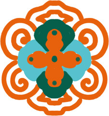 Korean Folk Floral Pattern Ornament &ndash; Traditional Decorative Design