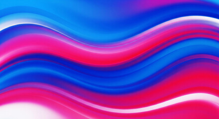 Vibrant abstract background with flowing waves of bright blue and vivid pink liquid paint creating a dynamic and colorful visual texture