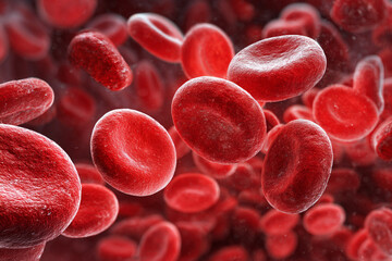 Microscopic view of red blood cells circulating within the bloodstream a vital component of human health