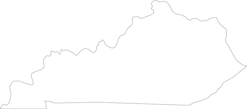 Kentucky Map Stroke Outline Isolated State of USA Minimalist Vector