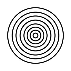 Black concentric circle pattern on transparent background