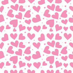 Pink Hearts Seamless Love Pattern