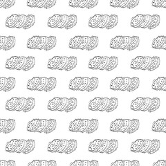 hand drawn donut seamless pattern background