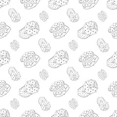 hand drawn donut seamless pattern background
