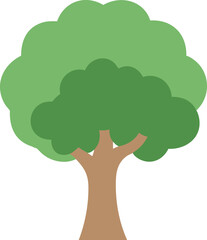 Vector icon of an oak tree. 