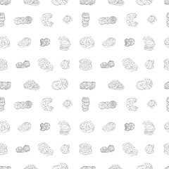 hand drawn donut seamless pattern background