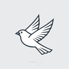 Obraz premium Elegant minimalistic line art illustration of a bird in flight for design project