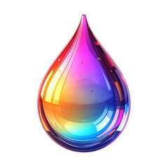 Colorful liquid drop with vibrant spectrum and smooth gradients on black
