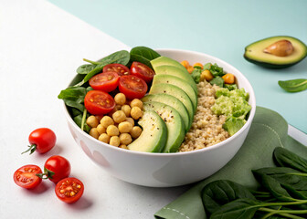 Colorful and Nutritious Vegan Buddha Bowl with Fresh Ingredients