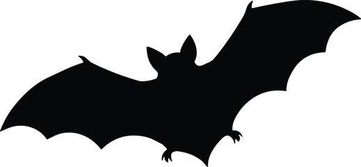 Bat Silhouette – Isolated on Transparent Background Flying Night Animal Vector Illustration