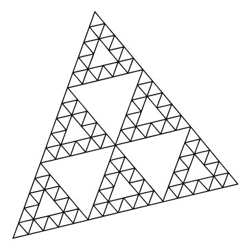 Sierpinski triangle fractal pattern, mathematical concept