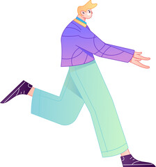 Running character vector flat gradient illustration
