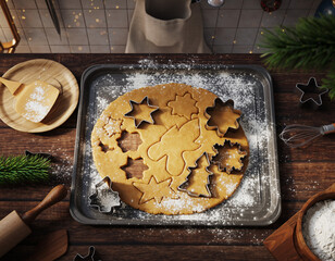 Baking Tray Gingerbread Silhouette