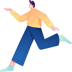 Running character vector flat gradient illustration
