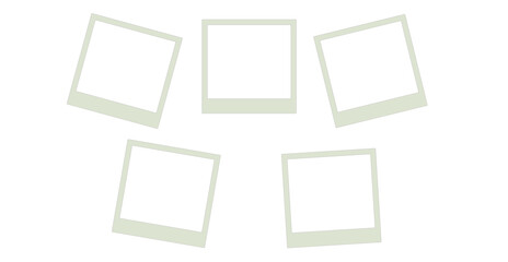 Blank white photo frame vintage postcard with highlighted shadow Realistic vintage postcard photo frame mockup set PNG