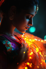 AI. Woman wearing traditional sari