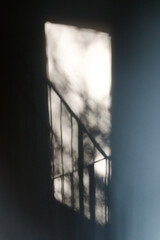 handrail and shadows in the dark