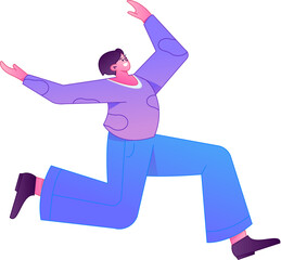 Running character vector flat gradient illustration
