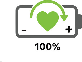 Battery Health Indicator Icon in Minimal Line Style for Power Status, Device Performance, and Energy Monitoring