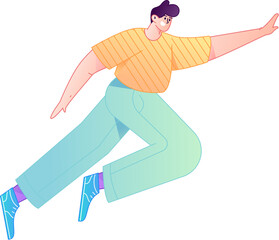 Running character vector flat gradient illustration
