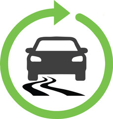 Traction Control Icon in Minimal Line Style for Vehicle Safety, Stability System, and Automotive Dashboard Designs