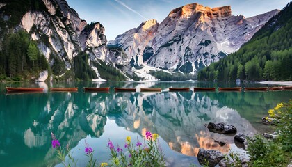 Lago Braies Turquoise Reflection 