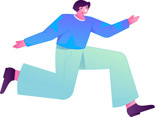 Running character vector flat gradient illustration
