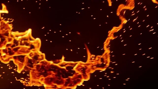 Abstract fire flames with sparks hot burning energy ideal for backgrounds and textures