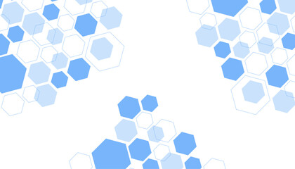 Abstract blue hexagon shape for frame illustration design